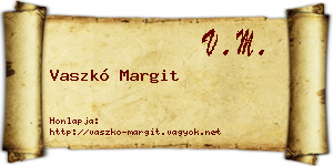 Vaszkó Margit névjegykártya