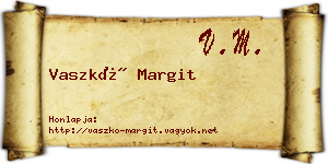 Vaszkó Margit névjegykártya